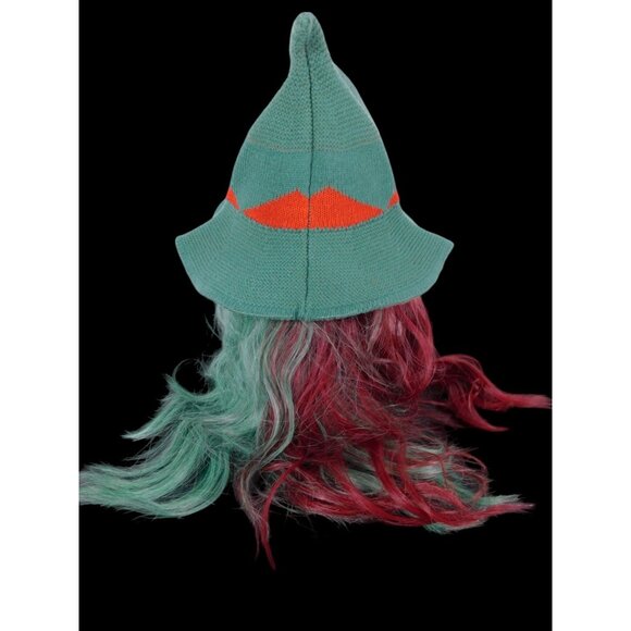 Green Knit Witch Hat - Soft Point Brim - New - Witchcore Cottagecore Hedge Witch - Picture 9 of 12